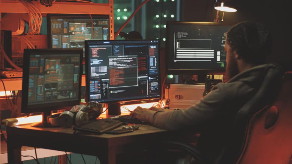 a image of a cybersecurity professional performing a penetration test
