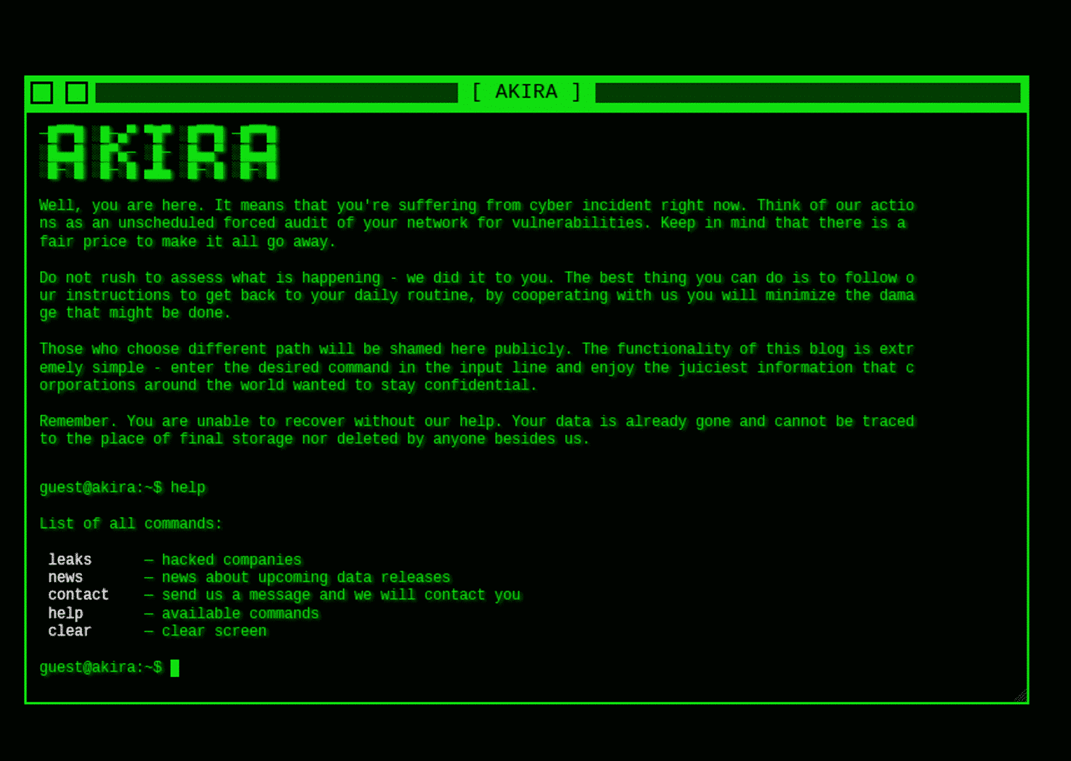 Akira Ransomware