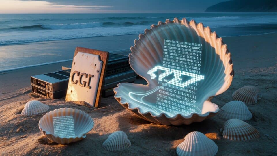 web shell on seashore